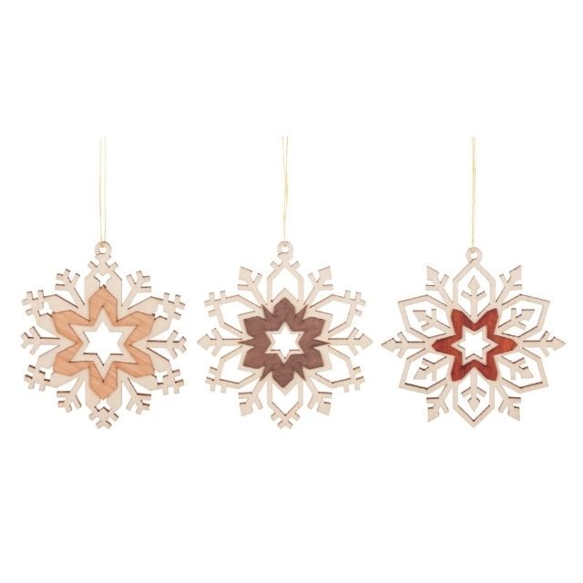 Hanging Tree Ornament, Snowflakes (6 Pack) - Gewürzhaus